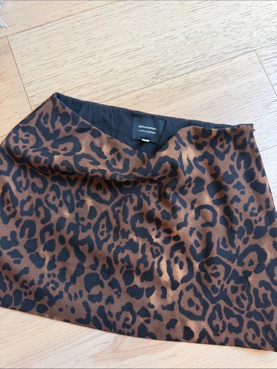 Reformation Dresses & Skirts - Reformation Black and Brown Leopard Mini Skirt